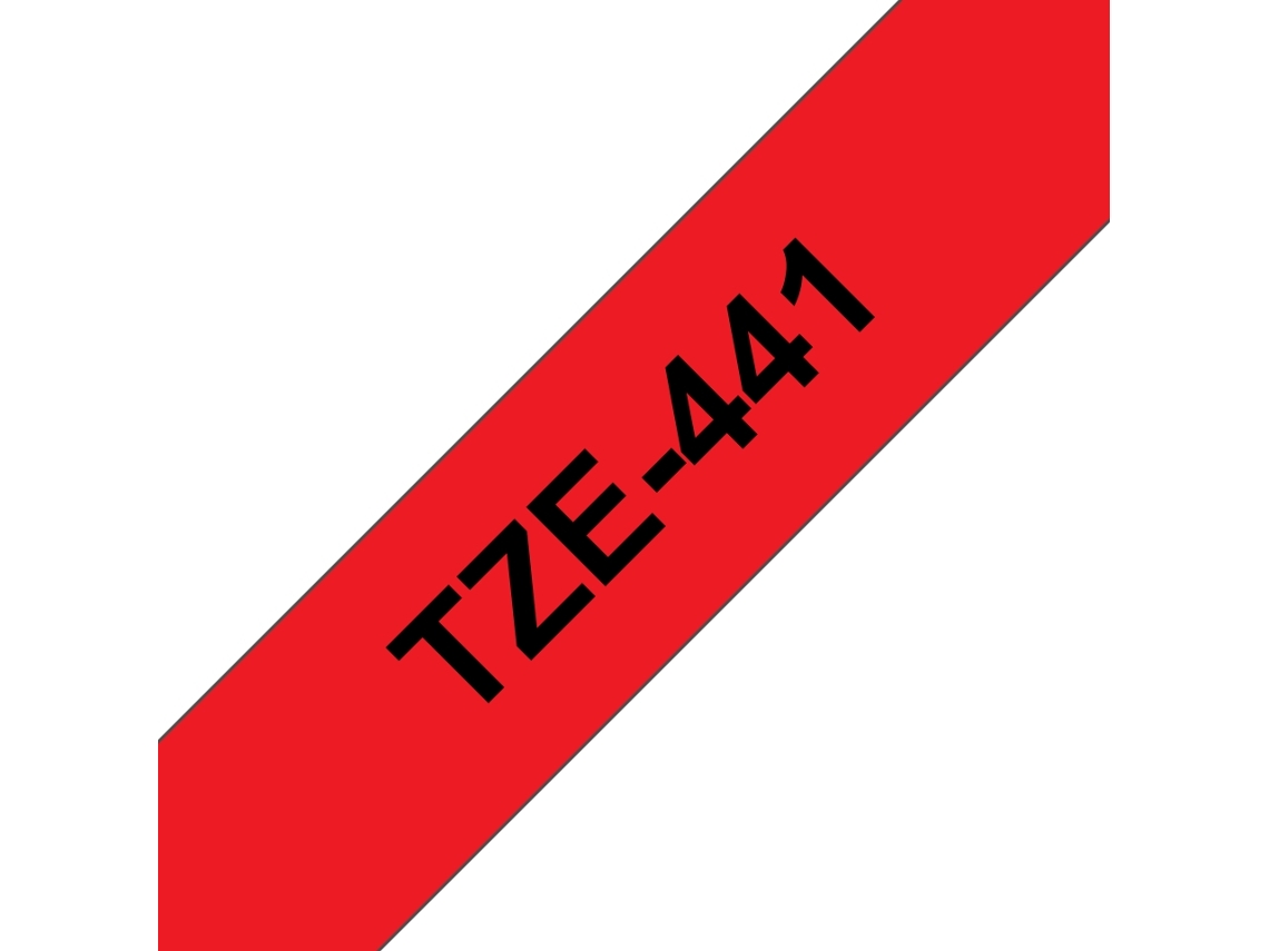 Fita Laminada Compatível Brother Tze441 Texto Preto / Fundo Vermelho 18Mm X 8M