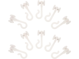 Ganchos De Plástico Branco Para Pendurar Cortinas E Mosquiteiros, 10 Peças, Design Elegante Para Instalação Sem Danos Em