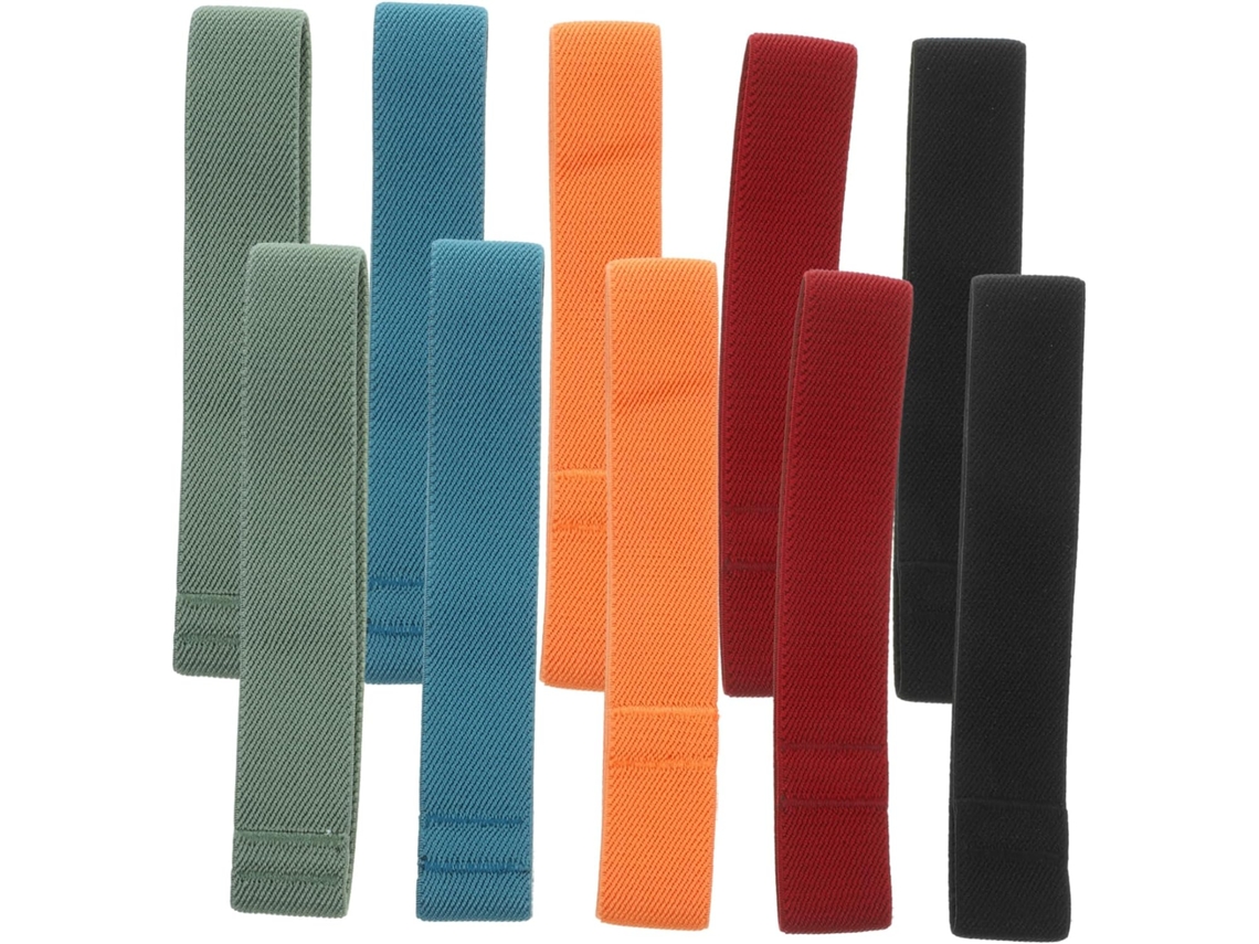 Kit De 10 Tiras Elásticas Para Lancheira Bento, Ajustáveis E Duráveis, Nas Cores Laranja, Preto, Azul, Verde E