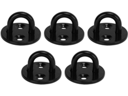 Conjunto De 5 Ganchos Aço Inoxidável Com Placa Olhal, Placas De Olhal Fixas Redondas Reforçadas, Anéis De Montagem Parede Pretos Espessos, Para Teto