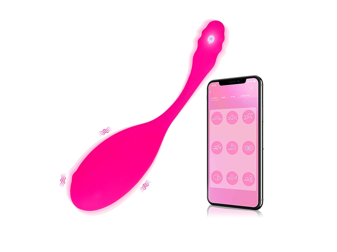 Vibrador Bluetooth ,10 Modos, Com Comando, Fabricado Em Silicone. Rosa Hexinyigjly
