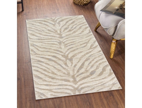 Tapete LIVABLISS Boho Desenho de Zebra Cinza/Bege 80x150