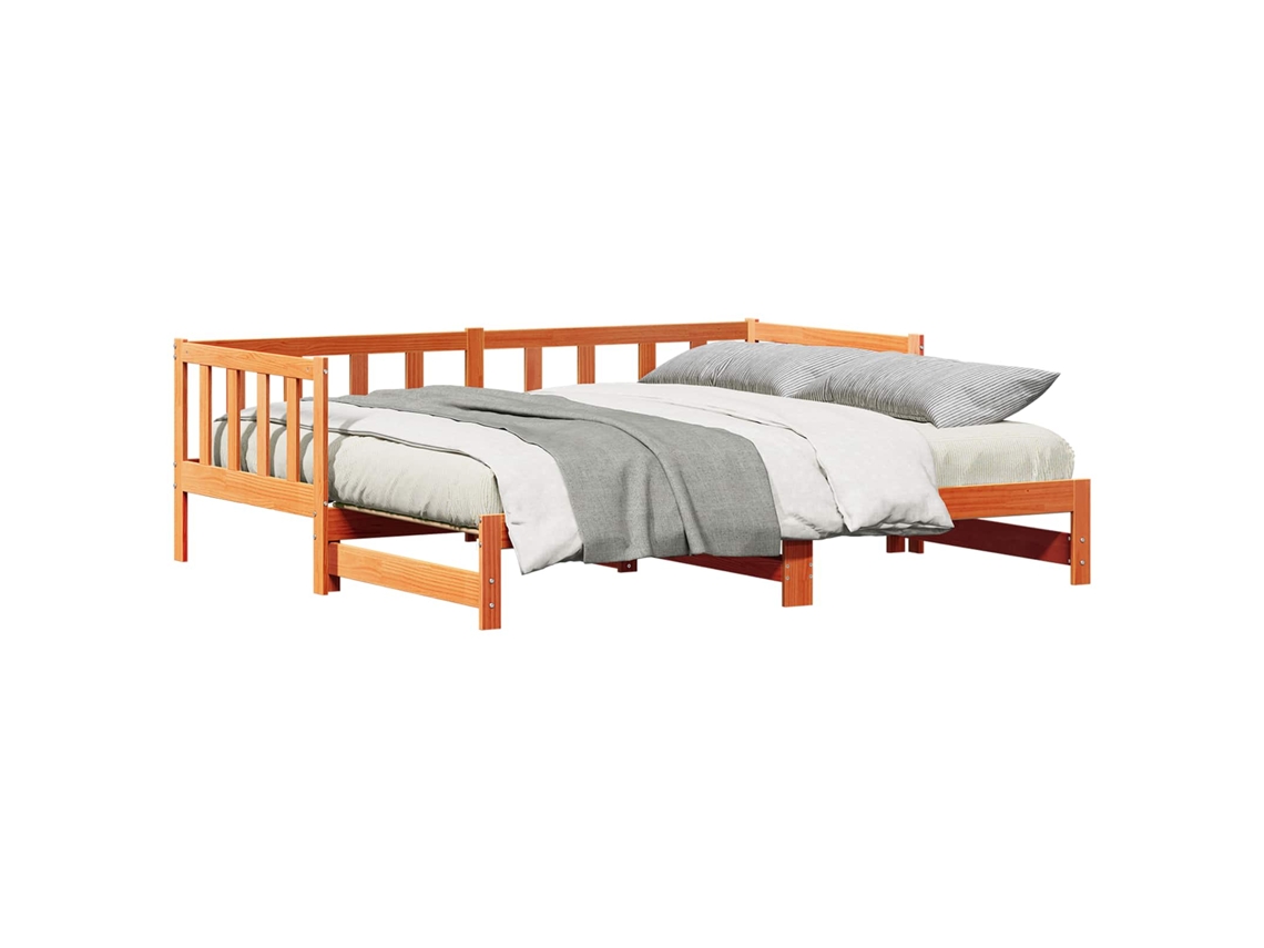 Cama de Dia com Puxador Marrom Cera 203,5x184x66 cm MAISON EXCLUSIVE (203,5x184x66 cm)