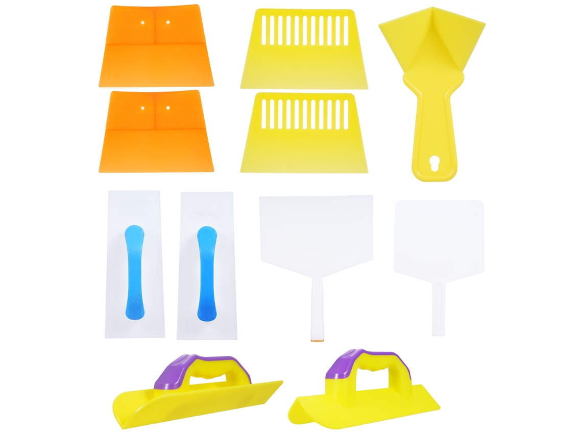 Conjunto De 11 Ferramentas De Cantoneira Para Drywall Com Espátula, Lâmina De Tesoura E Rasquete Plástica Para Reparo E Construção