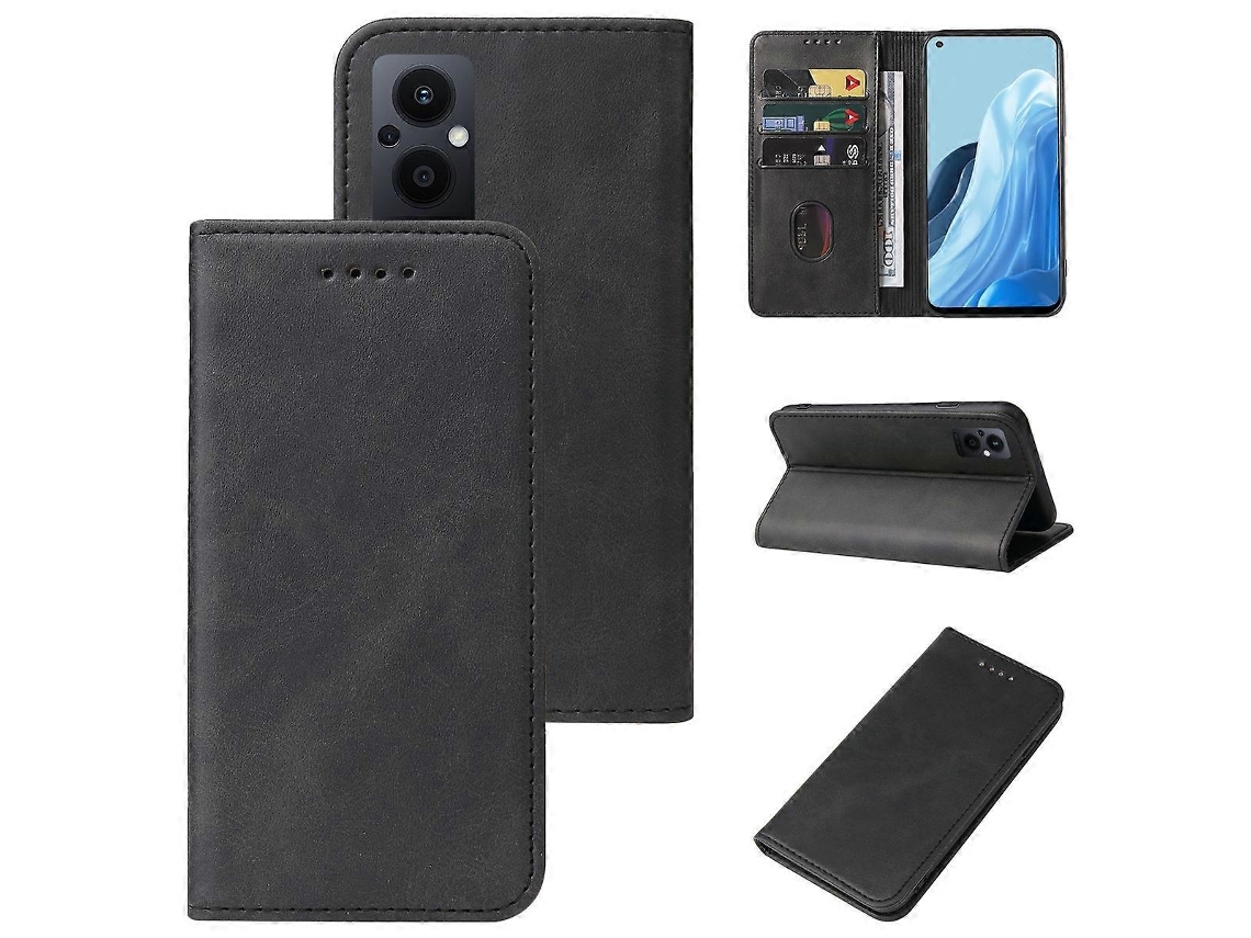 Capa De Couro Com Fecho Magnético Para Oppo Reno8 Lite