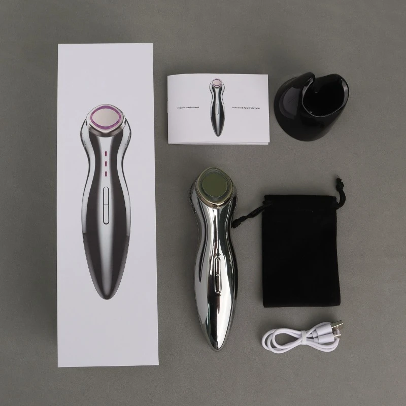 Massageador Facial De Microcorrente Para Lifting E Firmeza (prata Escuro)