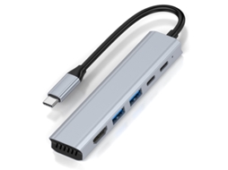 Yizhood 4k Hd Tipo C Docking Station Para Hd 7 Em 1 Usb C Para Hd 4k Hub Para Mabook Pro Ar M2 M1 Com Usb3.0 PD Cinza