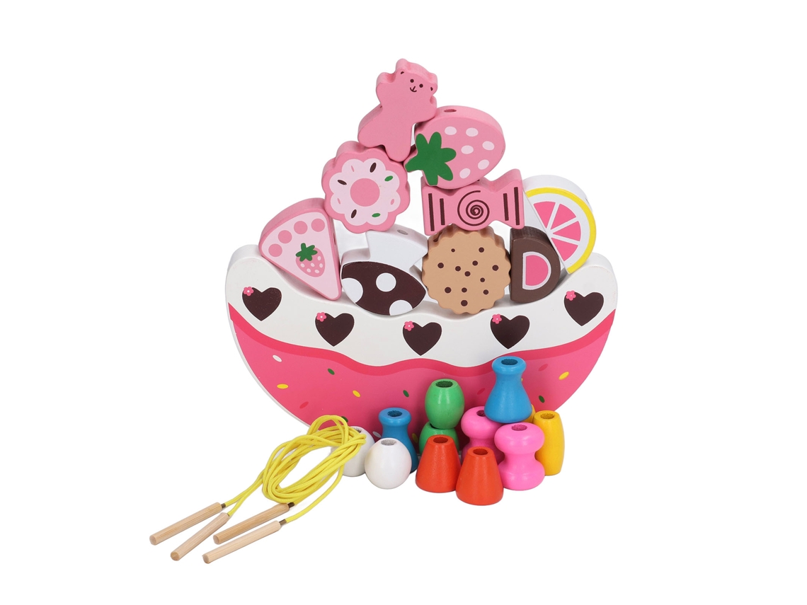 Primerox bloco de Construção de Madeira Bolo Design Educativo Brinquedo para Crianças Diversão Aprendizagem
