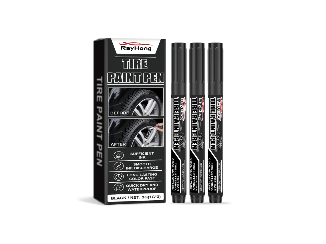 Caneta para Pintar Pneus de Veículo em Cor Preta, Durable e Eficaz LAXISCREED