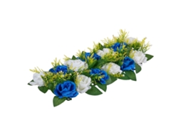 Buquê de Bolas Flores Artificiais, 10 Unidades, Ideal para Centros Mesa Casamento, Arranjos Rosas Artificiais Decoração Casa, Azuis e Brancas, 500 X