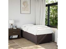 Vidaxl Estrutura De Cama Sem Colchão 90x200 Cm Tecido Castanho-escuro