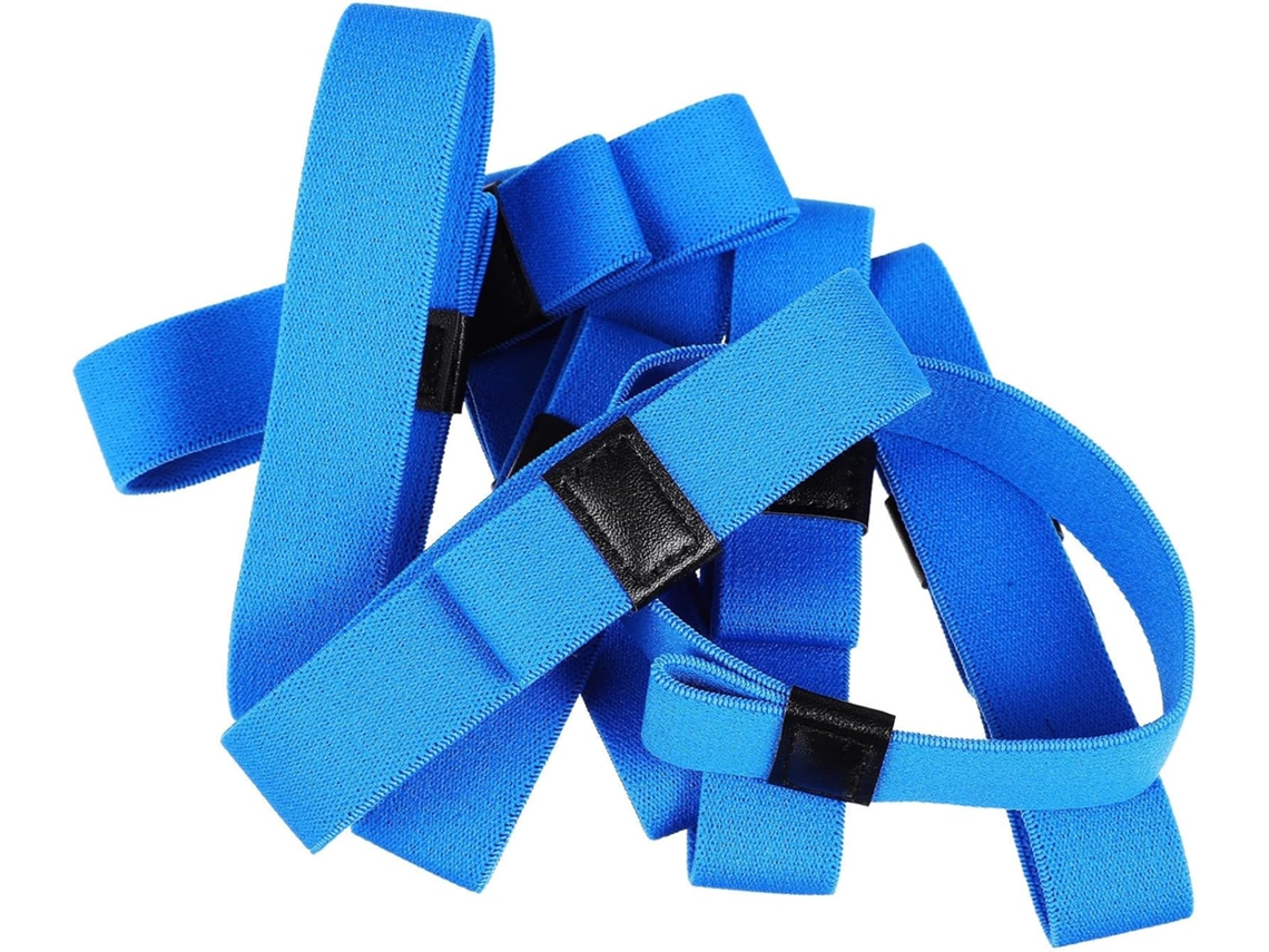 8 Pièces Sangles Bento Élastiques Bleues En Polyester