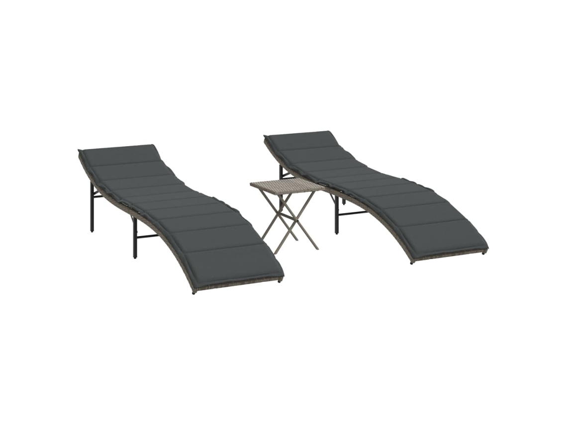 Sun Lounger, Sun Loungers Vidaxl Cinzeto Rattan / Vime (n/a)