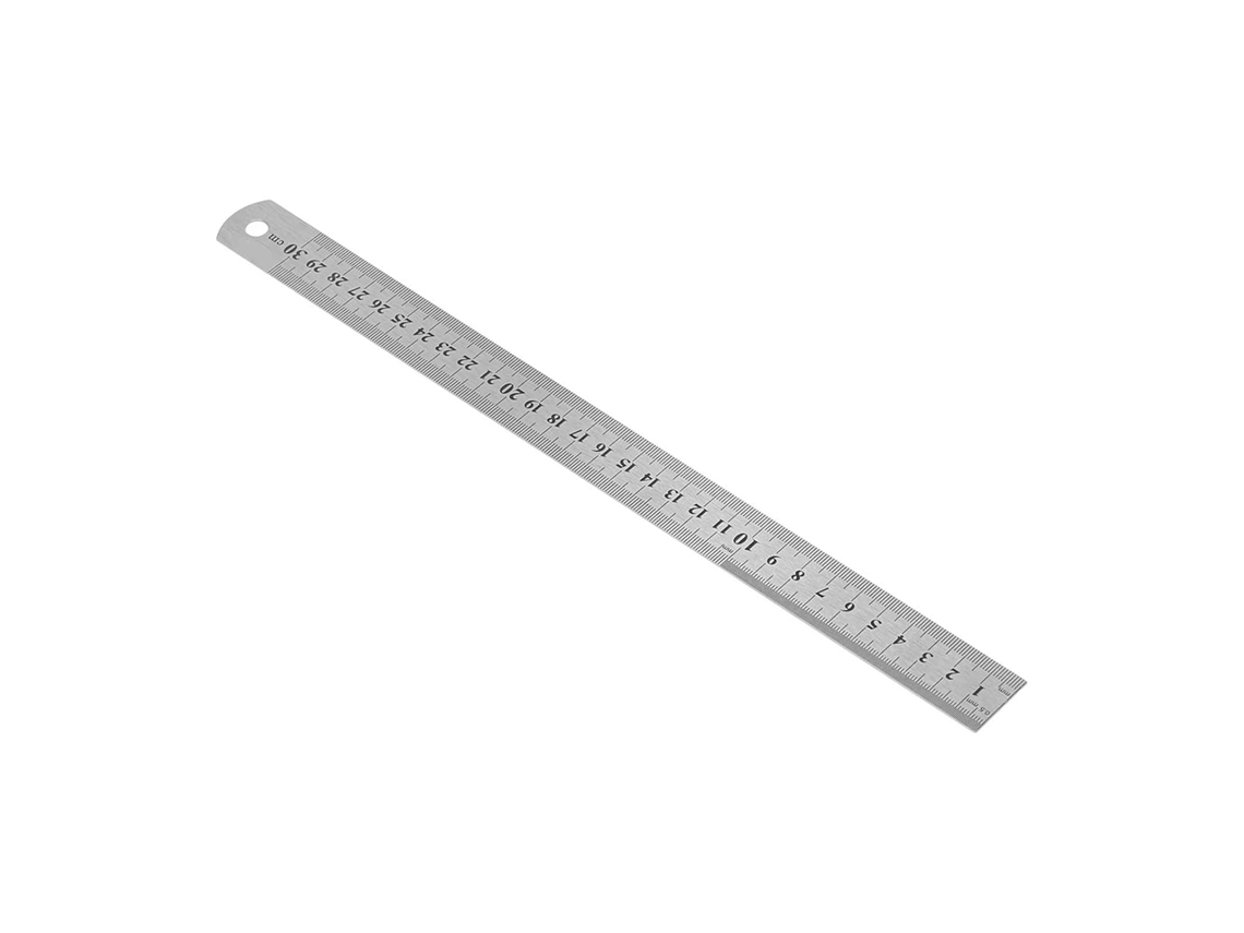 Régua De Desenho Precisa Alomejor 30cm Em Aço Inoxidável, Régua Metálica Transparente Com Escala Para Estudantes E