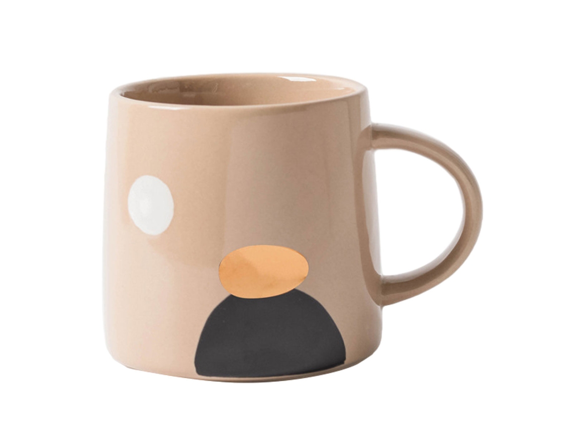 Caneca de Cerâmica de 380Ml Caneca de Chá para Escritório e Lar Caneca Moderna com Design Abstrato NEVEANCE