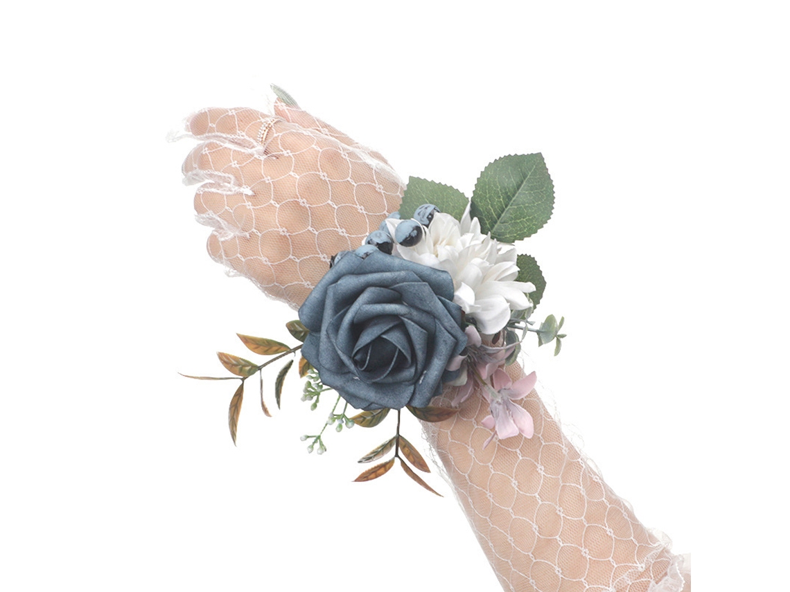 Braçadeira De Rosa Para Casamento, Acessórios De Flores Para Pulso, Boutonnière, Baile