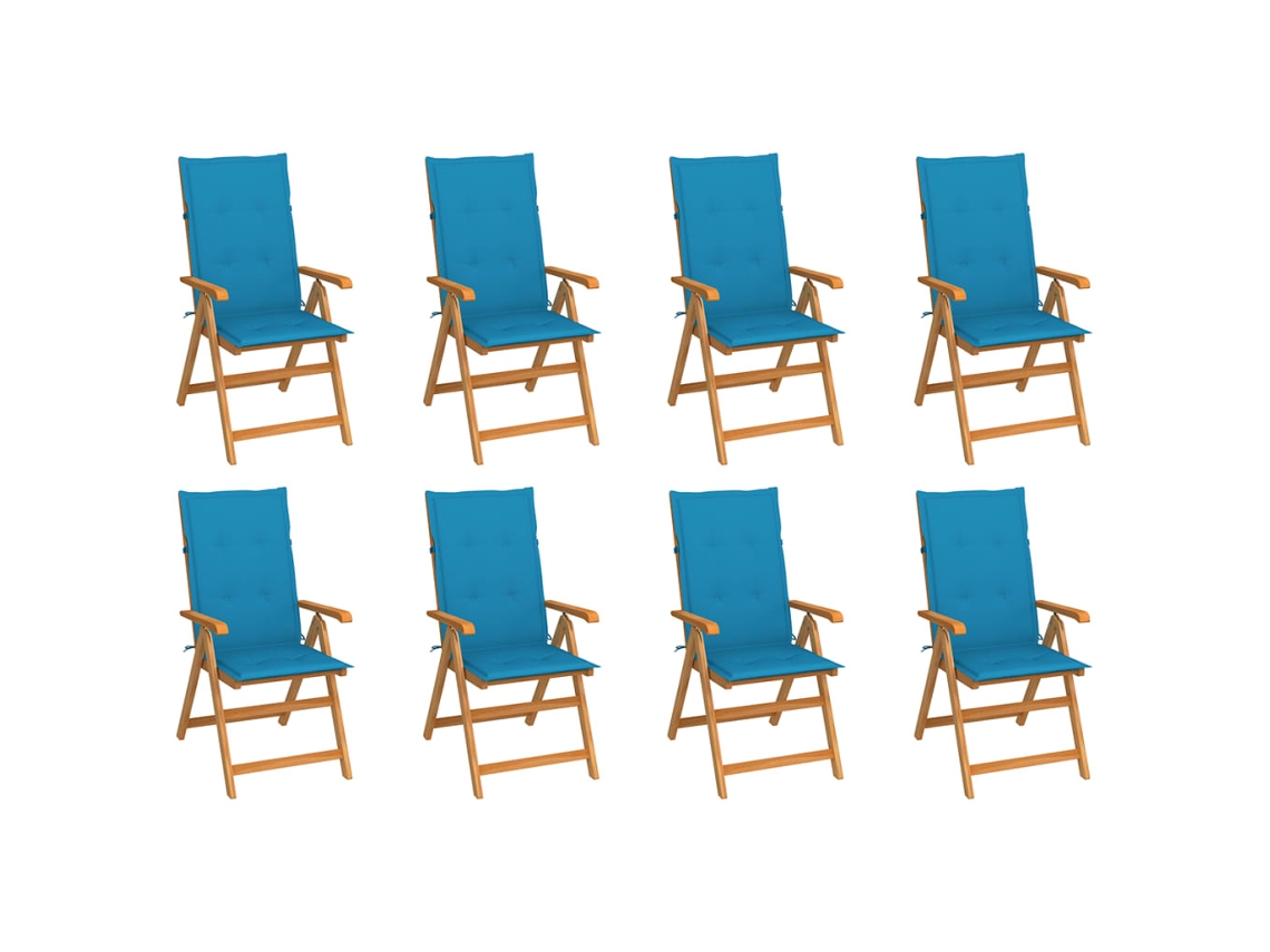Reclining Folding Chair, Reclining Folding Chairs Vidaxl Azul Madeira (n/a)