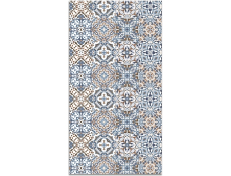Tapete HOME & LIVING Azulejo Hidráulico Oriental (Azul - 80 x 150 cm - Vinil)
