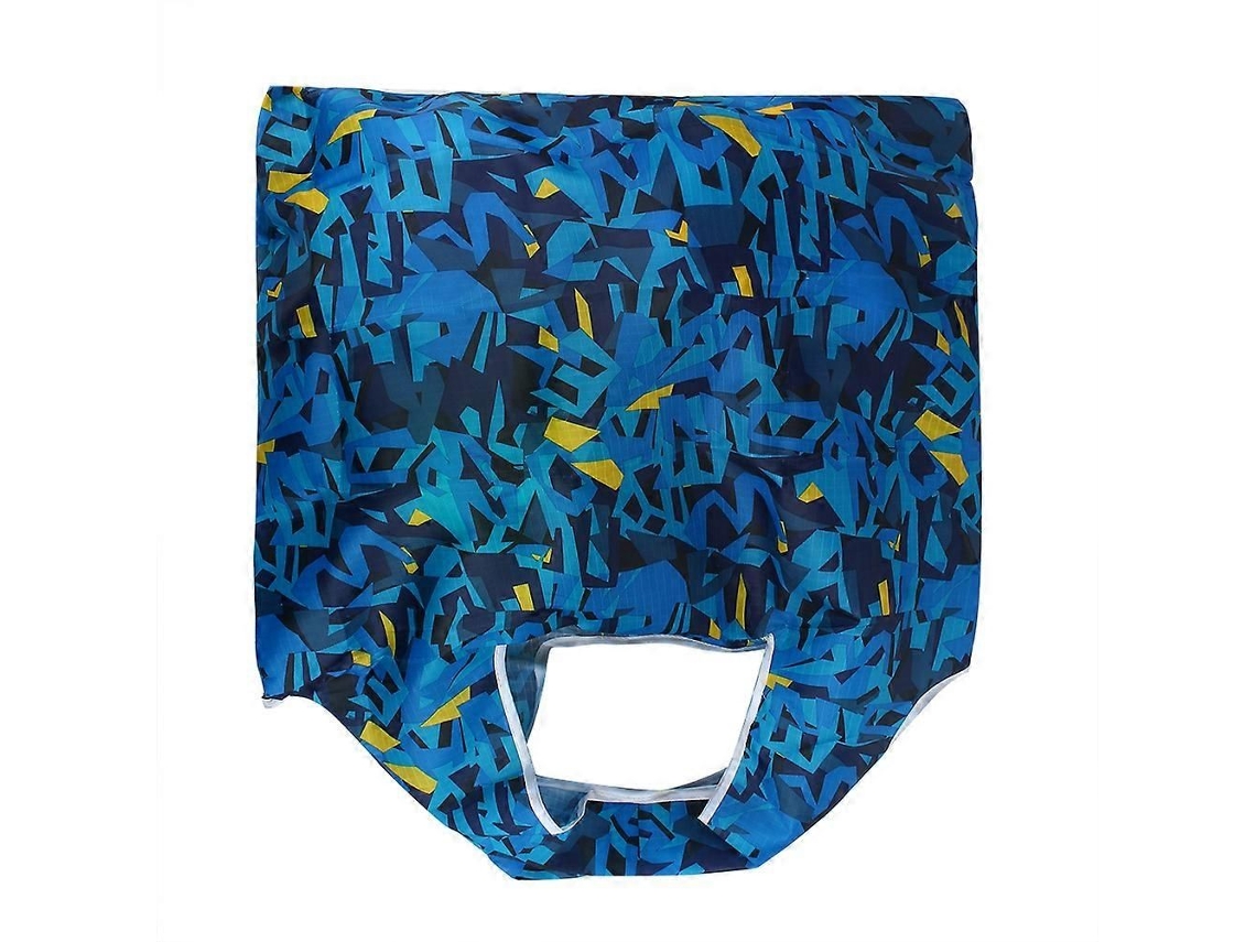 Sacola de Compras Dobrável Reutilizável, Grande Capacidade, Estampada, Azul. GOKOCO