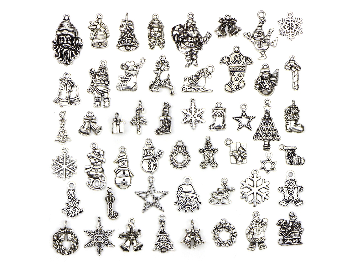 Pingentes Diy Acessórios Natal Prata Escura