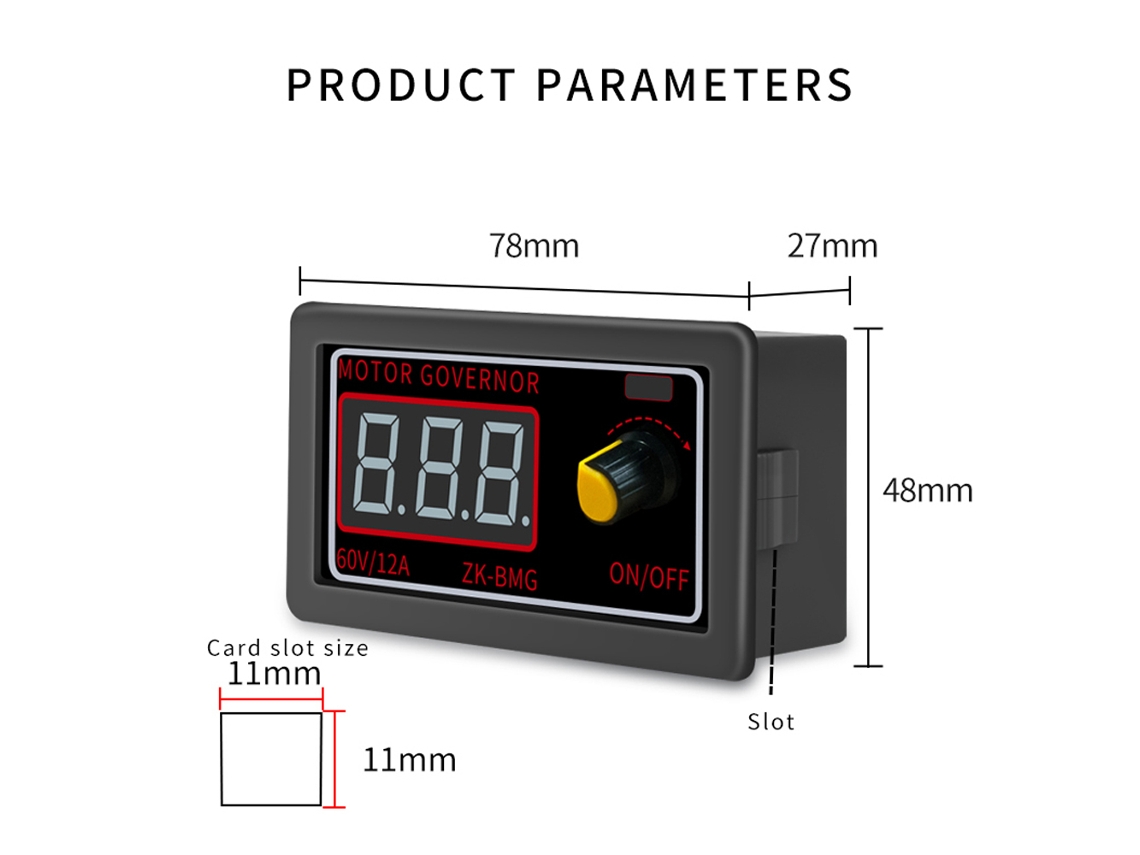 Controlador De Velocidad Pwm Para Motor Dc De 500w 9-60v 12a Com Codificador E Dimmer Led