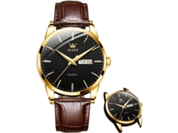 Lurelia Relógio Masculino, Movimento De Quartzo, Data/calendário, Luminoso, 39 Mm, Aço Inoxidável, Couro, Preto