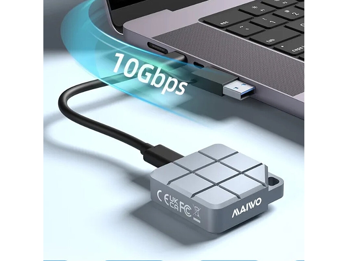Caixa externa para SSD Maiwo M.2 2230 NVMe USB-C 3.2 Gen2 para PCI e NVMe