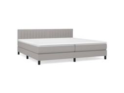 Cama com Molas/colchão 200x200 Cm Tecido Cinza claro MAISON EXCLUSIVE
