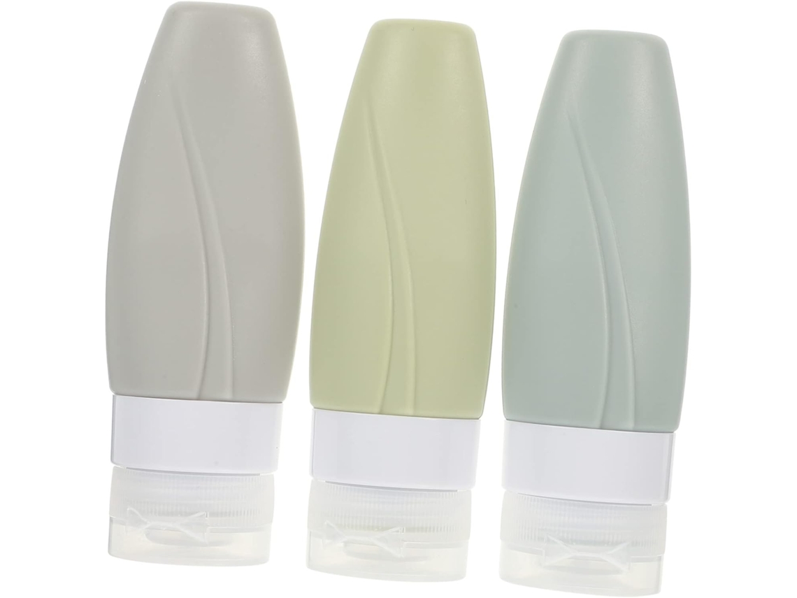 Conjunto De 3 Frascos De Silicone Para Viagem, Ideais Para Líquidos E Loções - Práticos E À Prova De Vazamentos