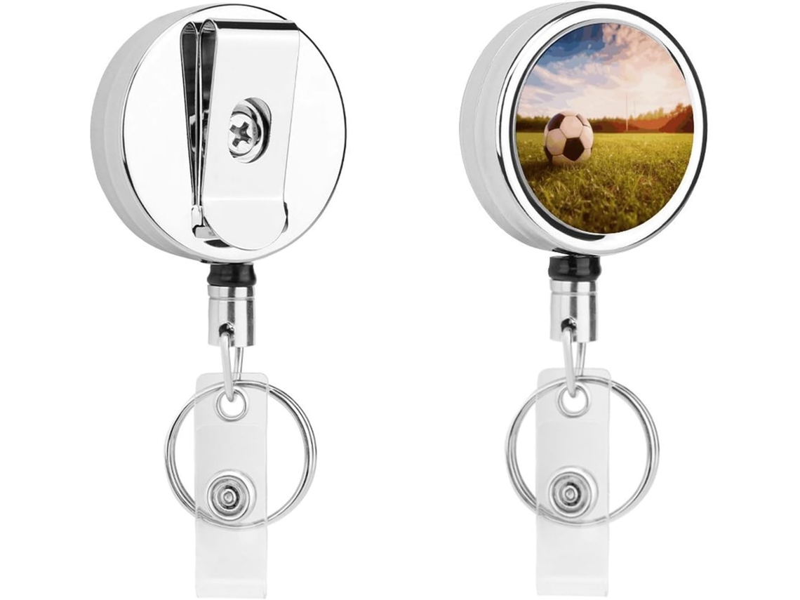 Porta Crachá Retrátil Em Formato De Bola Futebol, Porta Crachás Divertido Enfermeiras Com Clipe Chaveiro, Porta