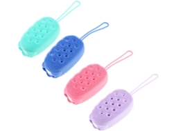 Conjunto De 4 Escovas Silicone Dupla Face Para Banho, Para Corpo E Rosto, Esfoliação Suave, Secagem Rápida, Para