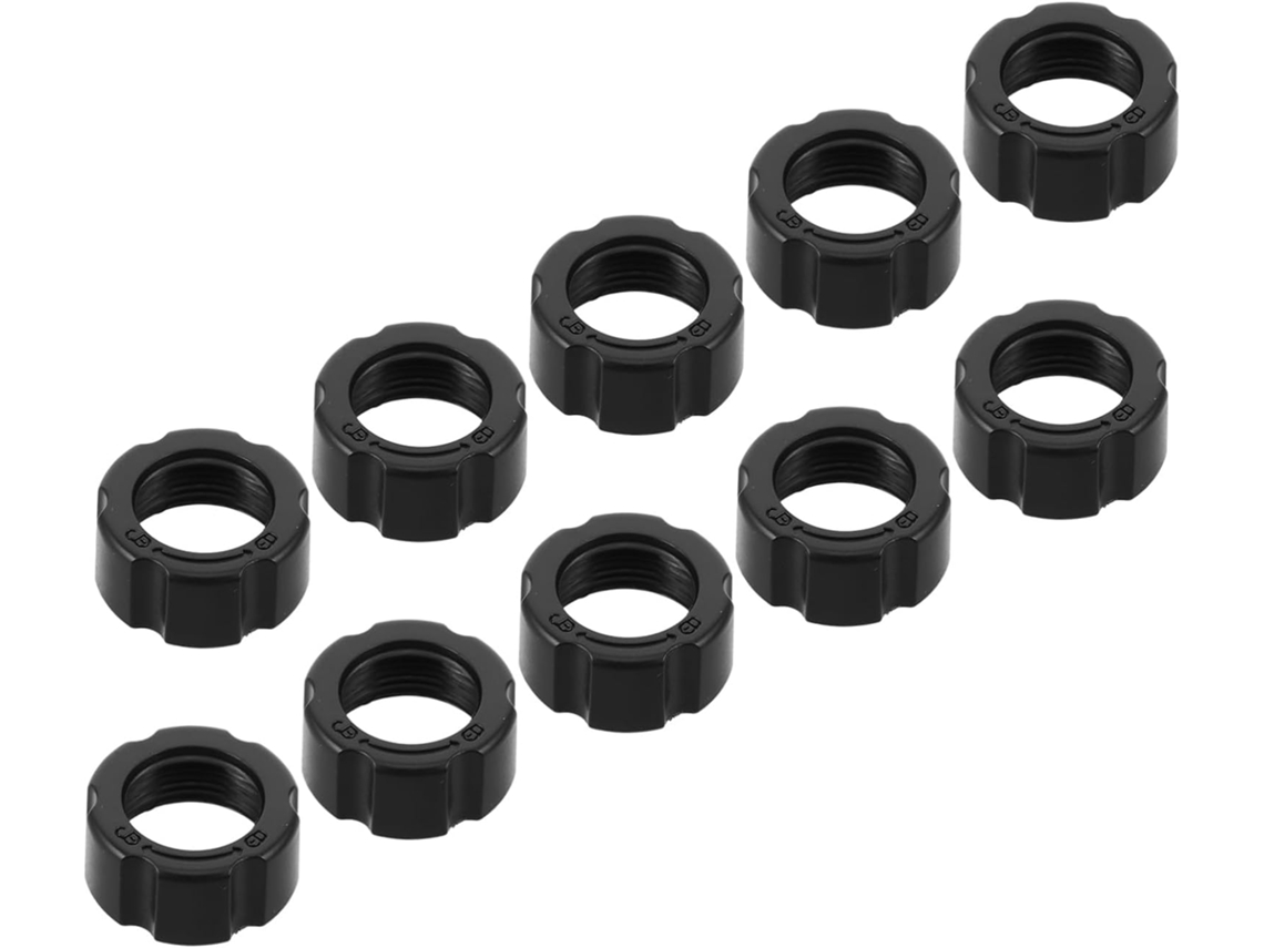 Porcas de fixação em plástico transparente com adaptador de junta esférica de 17 mm compatível com Grelhas.