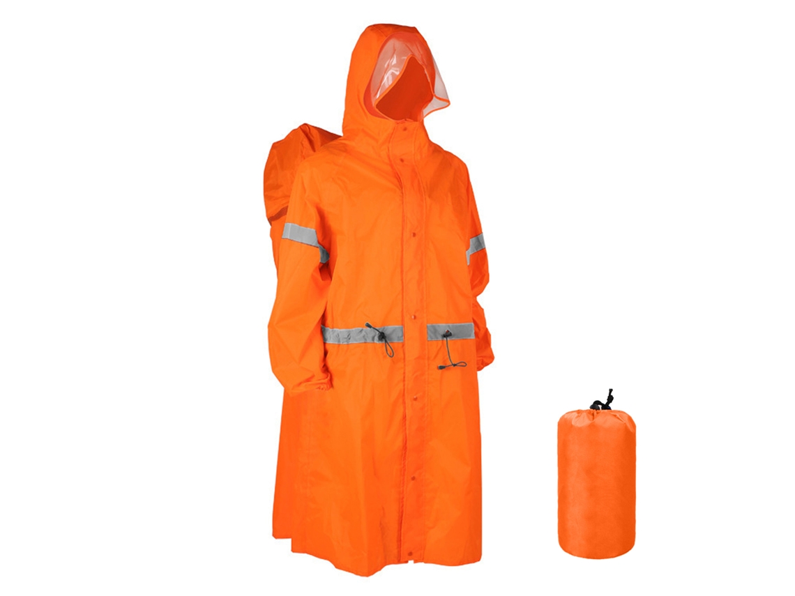 Poncho Impermeável com Capuz e Reflexivos para Adultos
