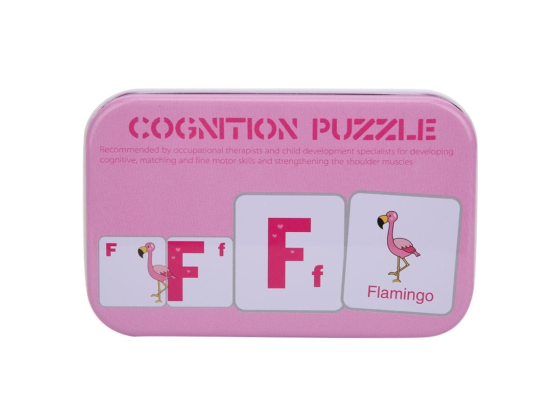 Primerox cartão Educativo de Cognição Infantil com Caixa de Armazenamento Interação Pai filho 56pcs Rosa