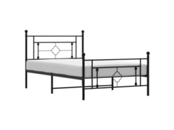 Estrutura de Cama com Cabeceira e Pés Metal Preto MAISON EXCLUSIVE 107x203 cm