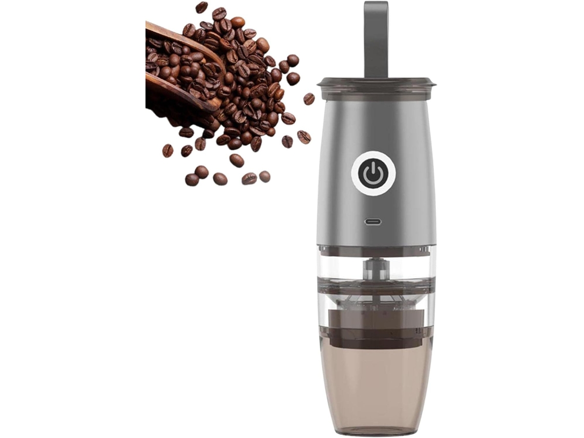 Moedor De Café Elétrico 4 V, 150 Ml, 5 Configurações, Prateado, Para Grãos De Café E Especiarias, Uso Em Casa, Escritório E Viagens