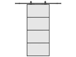 Porta Deslizante com Conj. Ferragens 90x205cm Vidro Esg Preto MAISON EXCLUSIVE
