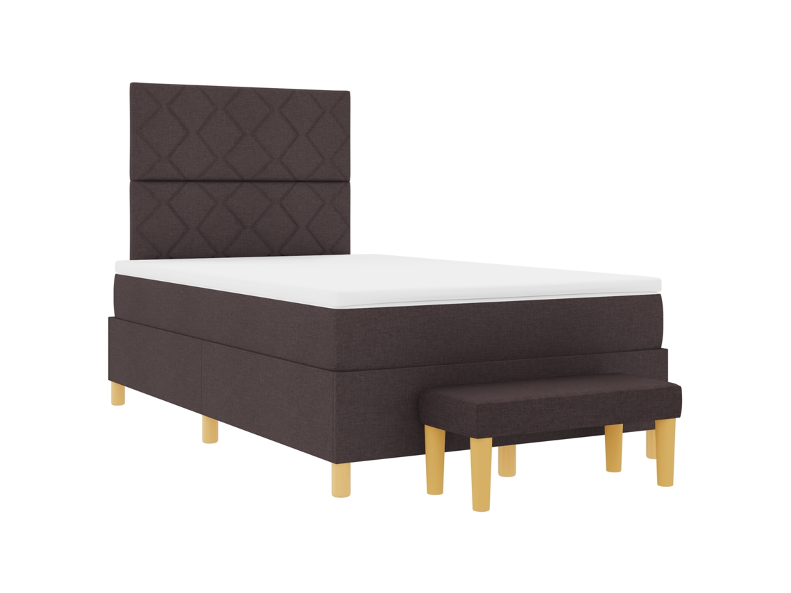 Conjunto 1 Cama Box Vidaxl Castanho Poliéster (190 X 120 Cm)