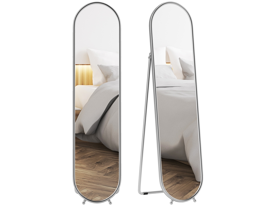 Espelho de Corpo Inteiro com Suporte Dobrável,vidro e Metal,40x4x160 Cm,prata BTFORUS