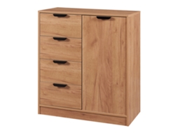 Aparador Varkaus com 4 Gavetas + 1 Porta Mdf 90X80X40 Cm Carvalho [EN.CASA].