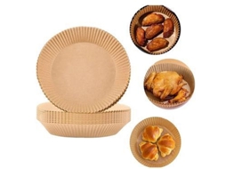 Pacote Com 100 Unidades De Papel Para Fritadeira A Ar - Marrom 20 Cm.