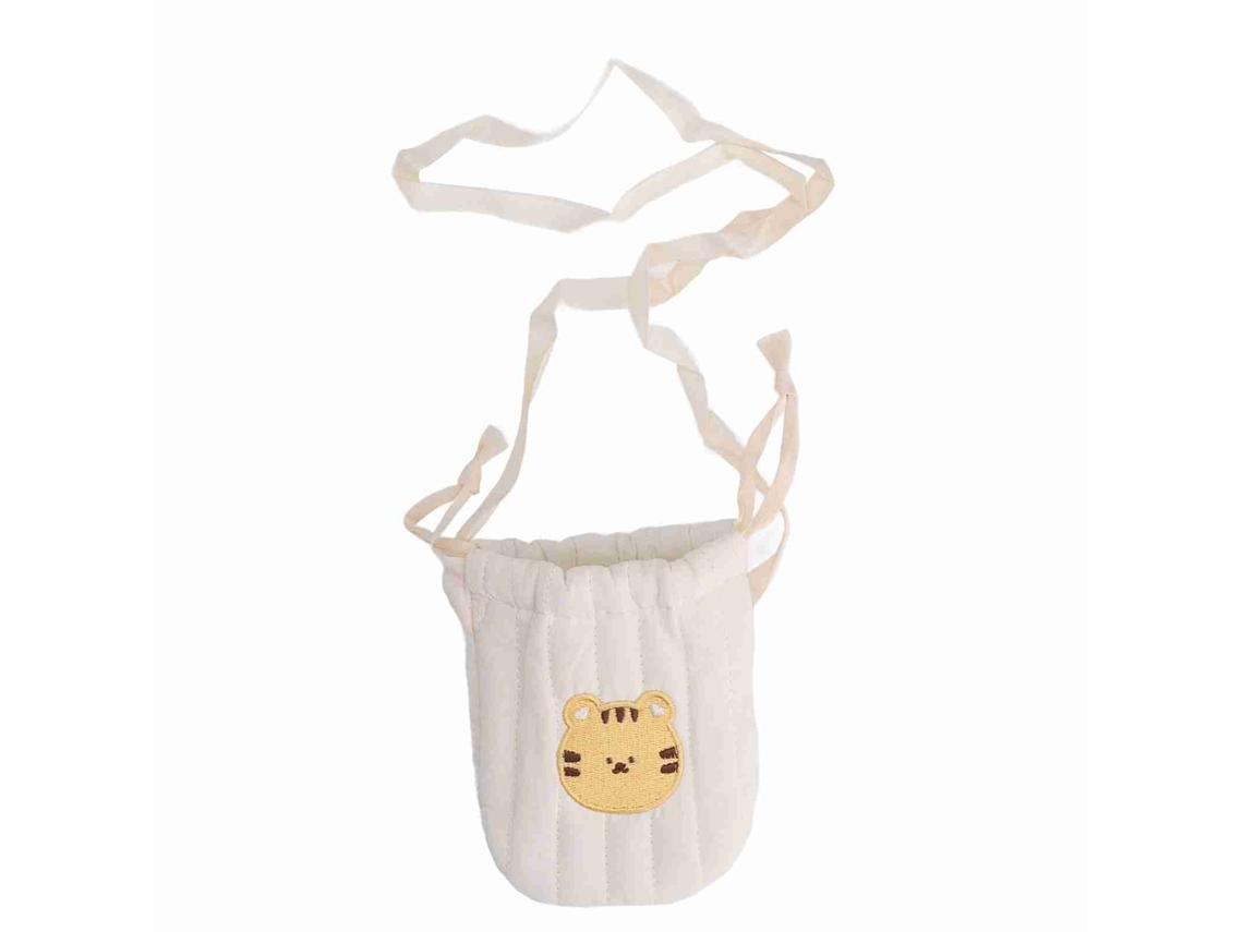 Mali bolsa Infantil com Cordão Bordado Cute para Menina Toddler Bag de Fotografia Onça