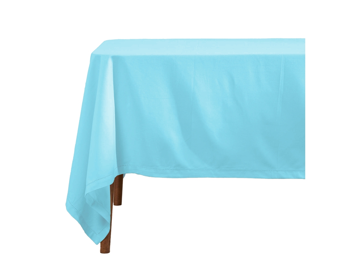 Homescapes Blue Cotton Square Tablecloth 137 X 137 Cm