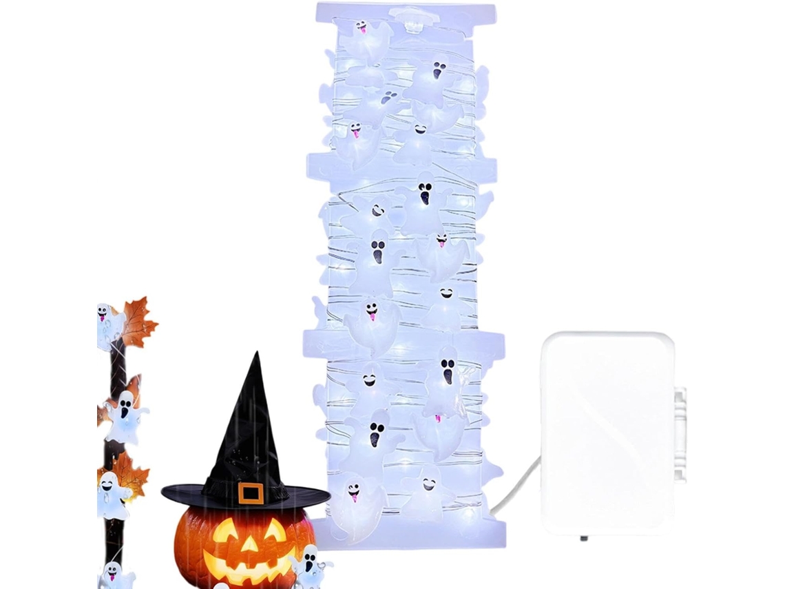 Luzes De Halloween Com Fantasmas, 5m, À Prova D'água, 50 Leds