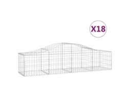 Gabion Basket, Gabion Baskets Vidaxl Prateado Ferro (200 X 50 X 40/60 Cm)