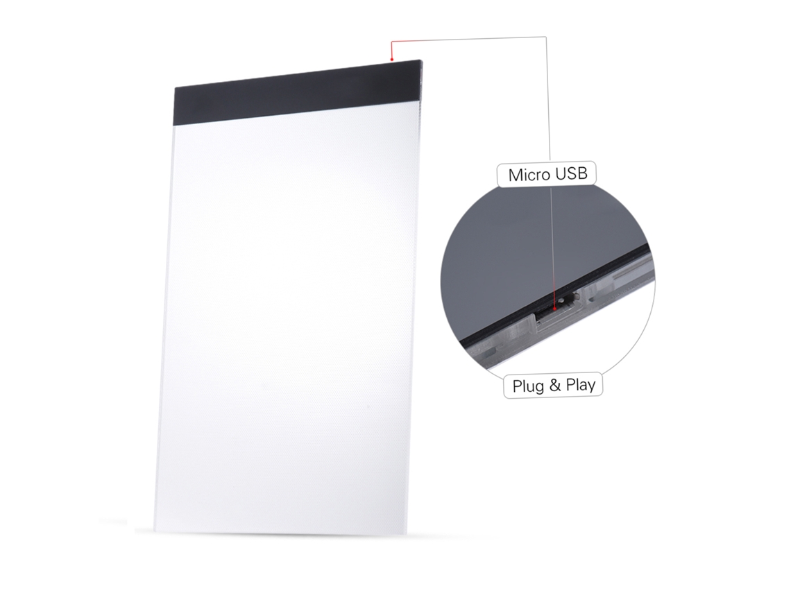 Placa de Luz Led A4 Portátil com Usb | S/MARCA