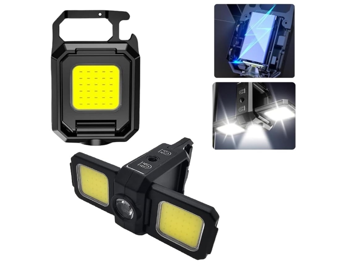Luz De Trabalho Recarregável Para Chaveiro Cob Mini Lanterna Para Chaveiro Com 3 Fontes De Luz 5 Modos 800amh 1000 Lúmens Com Yunzii
