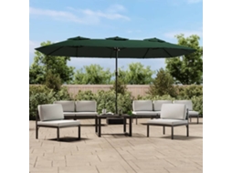 Guarda Sol De Jardim C/ Cabeã§a Dupla/luzes Led 449x245 Cm Verde Dkd Home Decor