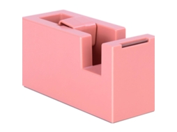 Dispensador De Fita Adesiva Portátil Estilo Simples Em Resina Abs Para Escritório E Escola, Na Cor Vermelho-rosad O.