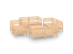 Maison Exclusive - 9 Pcs Conjunto Lounge De Jardim Pinho Maciço